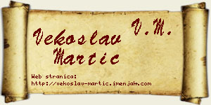 Vekoslav Martić vizit kartica